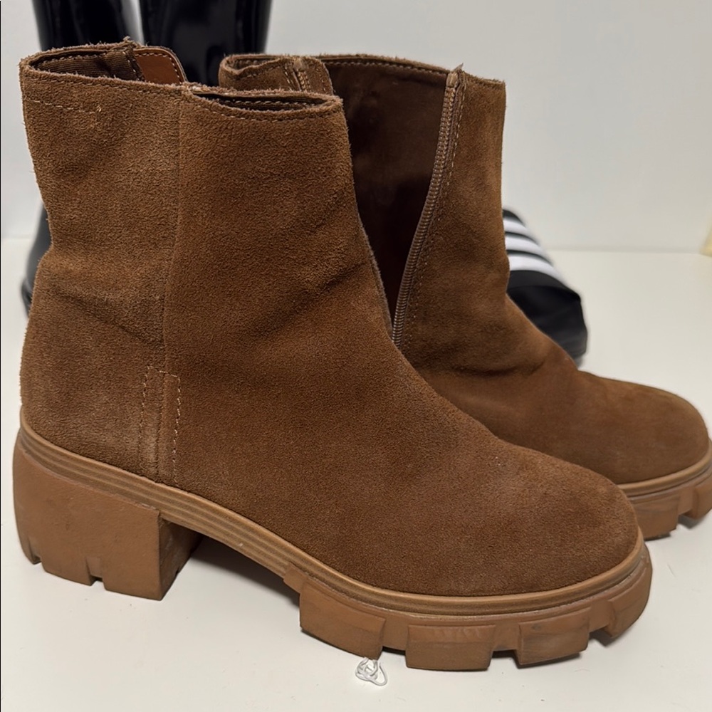 Brown Suede Ankle Boots